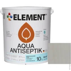 Element Лазурь-антисептик Aqua белый шелковистый глянец 10 л