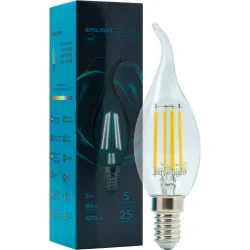 Світлодіодна лампа Emilight Лампа світлодіодна FIL CA35 5 Вт E14 4000 К 220 В прозора