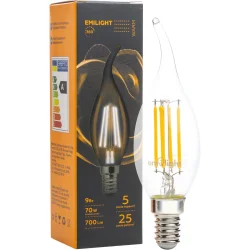 Світлодіодна лампа Emilight Лампа світлодіодна FIL TCL CA35 9 Вт E14 3000 К 220 В прозора