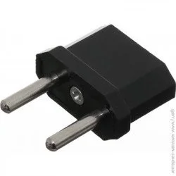 Emt Electronics Переходник сетевой универсальный плоский без заземления черный 2-0152