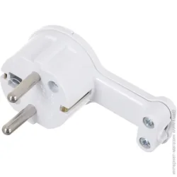 E.Next Электровилка Uni-Schuko WT-16UP ультра плоская 250В 16А пластик белый