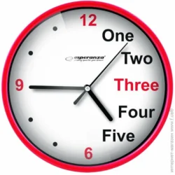 Часы настенные дизайнерские (оригинальные) Esperanza EHC014R CLOCK PRAGUE RED — механизм стрелочный кварцевый (электронный) — питание батарейки