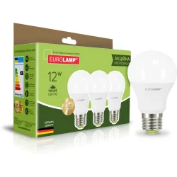 Светодиодная лампа Eurolamp Лампа светодиодная 3 шт./уп. 12 Вт A60 матовая E27 220 В 3000 К MLP-LED-A60-12273(3)
