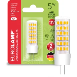 Светодиодная лампа Eurolamp Лампа светодиодная 5 Вт капсульная прозрачная G4 12 В LED-G4-0530(12)