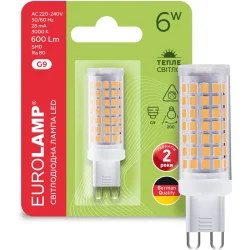 Светодиодная лампа Eurolamp Лампа светодиодная 6 Вт капсульная прозрачная G9 220 В LED-G9-0630(220)