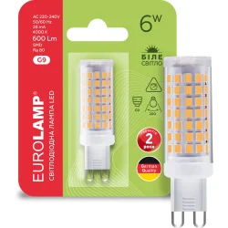 Светодиодная лампа Eurolamp Лампа светодиодная 6 Вт капсульная прозрачная G9 220 В LED-G9-0640(220)