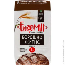 Euromill Мука ржаная обдирная 1 кг (4820213980038)
