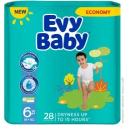 Одноразові Підгузки Evy Baby XL Розмір (16+ кг) 28 шт (8683881000233)