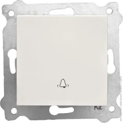 Выключатель Exen Кнопка звонка одноклавишный Karell без подсветки белый 290-000102-207