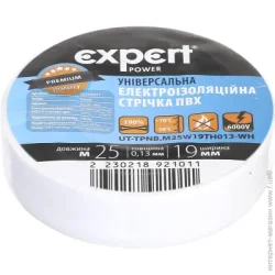 Expert Power Изолента 0,13x19 мм 25 м матовая белая ПВХ