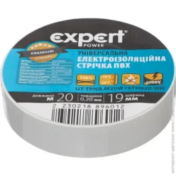 Изолента Expert Power Изолента ПВХ 0,20x19 мм 20 м белая ПВХ