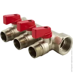 Водопроводный коллектор Fado Коллектор отсекающий 3/4"x1/2"-3 выхода (KSR)