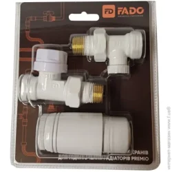 Fado Комплект термостатических кранов радиаторный Premio 1/2" прямой белый