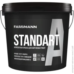 Farbmann Фарба фасадна латексна Standart A база LA мат білий 9л