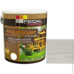 Feidal Лазурь Holzlasur белый шелковистый глянец 4,5 л
