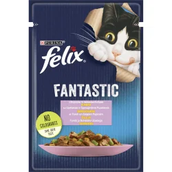 Felix Вологий корм для котів Fantastic з фореллю та зеленими бобами в желе 85г