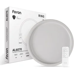 Feron Светильник настенно-потолочный AL6070 90W RING белый 3000-4000-6500 К
