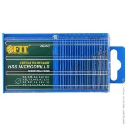 FIT Набір свердел по металу HSS поліровані мікро (0,3-1,6 мм) 20 шт. 36360