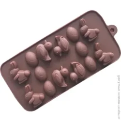 Flamberg Форма для цукерок Easter на 14 шт. Peach&Brown 21.5х10.5х1.5 см коричневий