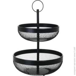 Корзина Flamberg Корзинка для фруктов двойная Fernie 46х29,5 см черный металлическая