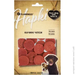 Flamingo Ласощі чіпси з м'ясом качки для собак 75 г