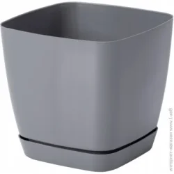 Form-Plastic Горшок пластиковый Тоскана Квадро-17 квадратный 3,7 л серый (0733-059)