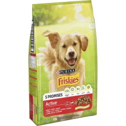 Сухой корм Friskies для взрослых активных собак для всех пород с говядиной 10кг (7613031395484)