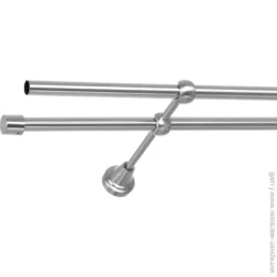 Gardinia Карниз Ally двойной наборной d16/16 мм 160 см имитация стали