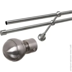 Gardinia Готовый карниз Ally Шар двойной d19/19 мм 200 см имитация стали