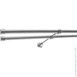Gardinia Карниз Ally двойной наборной d19/19 мм 240 см имитация стали
