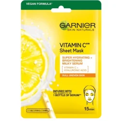 Garnier Маска тканевая для лица Skin Naturals с витамином С для неравномерного тона тусклой кожи лица 28 г