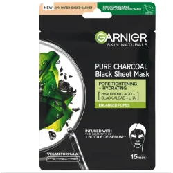 Garnier Маска для лица Skin Naturals тканевая Очищающий уголь 28 г