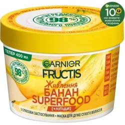 Garnier Маска для волосся Fructis Super Food Банан Экстрапитание для дуже сухого волосся 390 мл