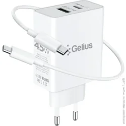 Зарядное устройство Gelius X-Duo PRO GP-HC053 White 45W + Type C - Type C cable