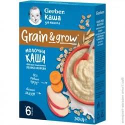 Каша Gerber Молочная Gerber Овсяно-Пшеничная с Яблоком и Морковью 240 г (7613287944528)