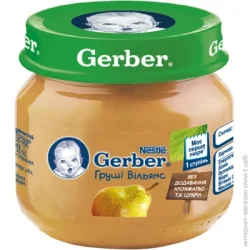 Пюре фруктове Gerber з 4 місяців Груша Вільямс 80 г (7613033513237)
