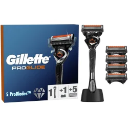 Gillette Станок для бритья Fusion ProGlide с 4 сменными картриджами +  подставка