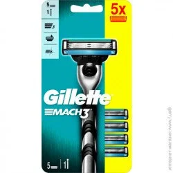 Gillette MACH3 Бритва з 5 змінними касетами (7702018556199)