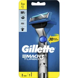 Gillette MACH3 Turbo Бритва з 2 змінними касетами (7702018514229)