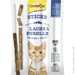 Gimpet Ласощі GimCat м'ясні палички лосось і форель 4 шт