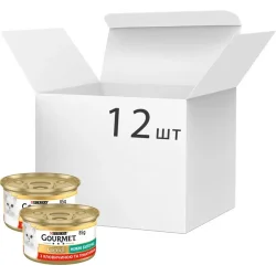 Корм для котів Gourmet Консерва для котів Gold Ніжні биточки з яловичиною і томатами 12 шт. 85 г