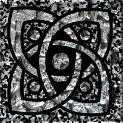 Декор Grand Kerama Тако стекло Галактика платина рифленое 776 6,6x6,6