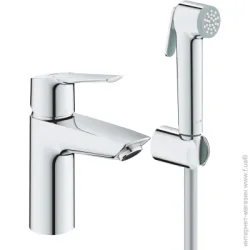 Змішувач для умивальника Grohe QuickFix Start S з гігієнічним душем (23123003)