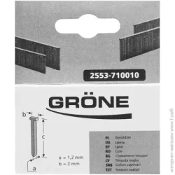 Grone Гвозди для электростеплера 20 x 1,2 x 2 мм тип T14 1000 шт. 2553-820020