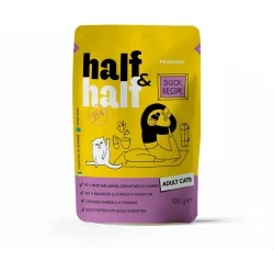 Корм вологий для дорослих кішок Half&Half шматочки з качкою в соусі 100 г