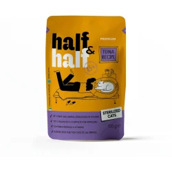 Корм вологий для стерилізованих кішок Half&Half шматочки з тунцем у соусі 100 г