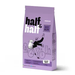 Сухий корм Half&Half HalfHalf для дорослих собак середніх порід із яловичиною 12 кг (4820261920758)