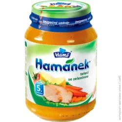 Пюре м'ясне з овочами Hamanek з 5 місяців Телятина-овочі 190 г (8595139721589)
