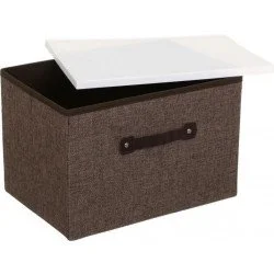 Коробка Handy Home Короб коричневый складной с пластиковой крышкой EH-01L 33x23x22см, Коричневый (EH-01L)