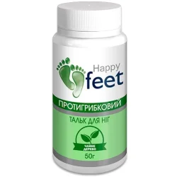 Тальк-присыпка для женщин, для мужчин Happy Feet Противогрибковый для ног с Чайным деревом 50 г (4820142435449)